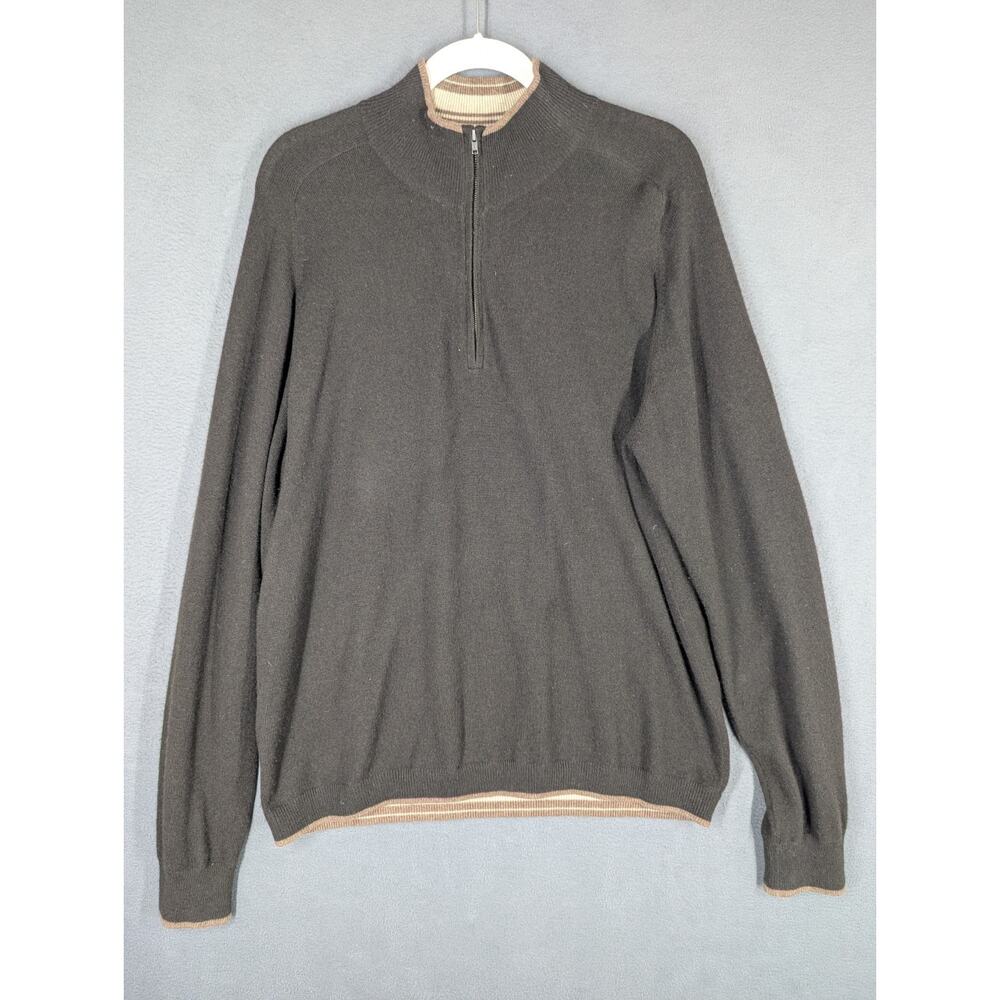 Patagonia Cashmere 1/4 Zip Sweater Mens Large Fennel Grey Pullover Y2K